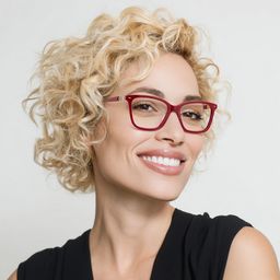 Theo Rectangulaire Rouge Lunettes5