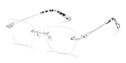 Rectangulaires Métal Argenté Lunettes2