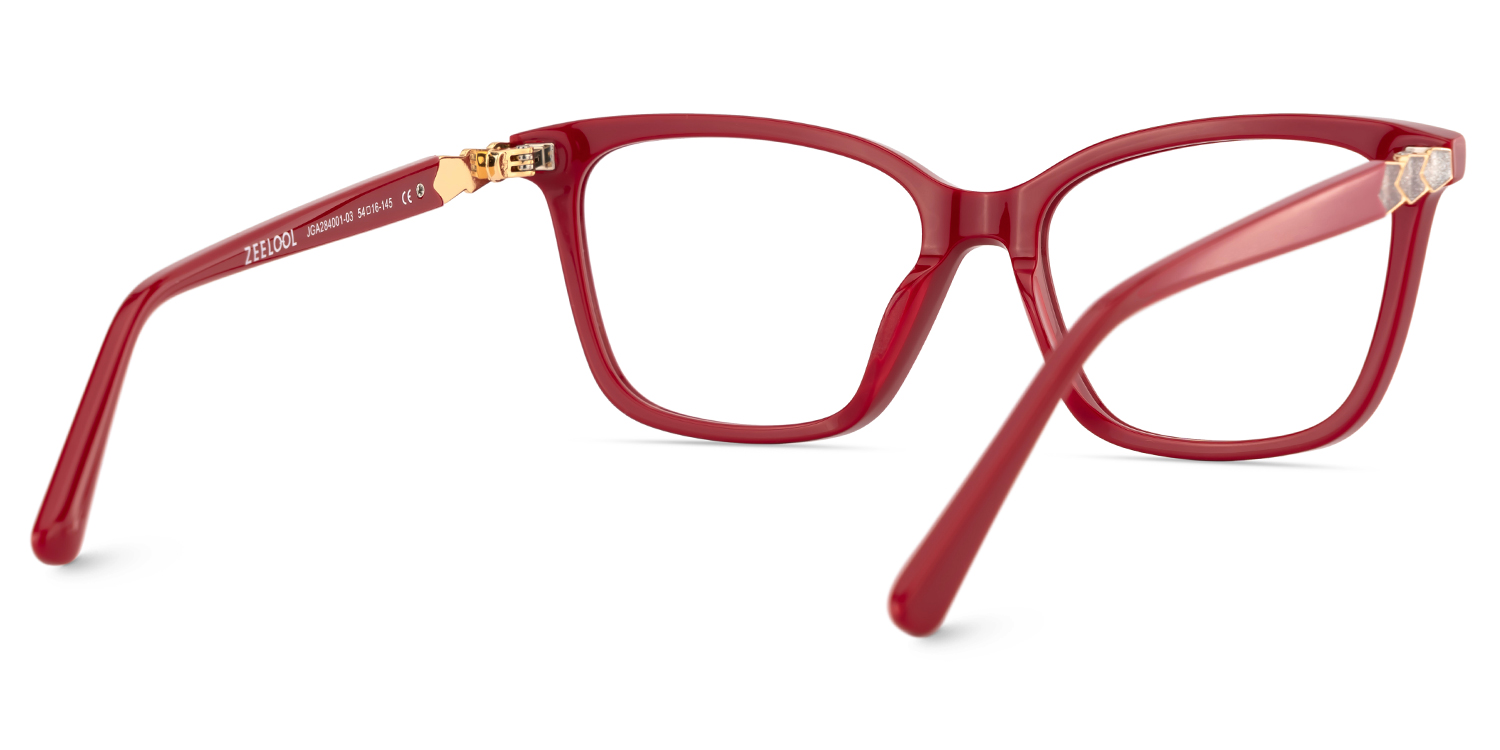 Theo Rectangulaire Rouge Lunettes4