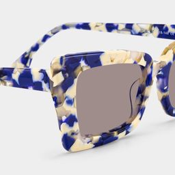 Rectangulaires Acétate Blue-Floral Lunettes4