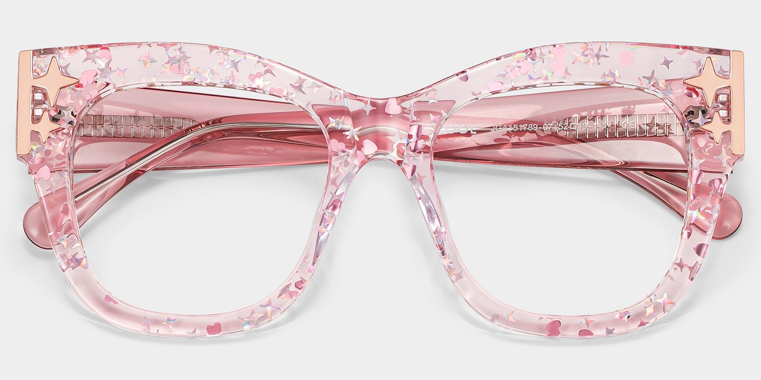 Minfia Carré Rose Lunettes2