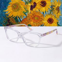 Papillon Acétate Transparent Lunettes0