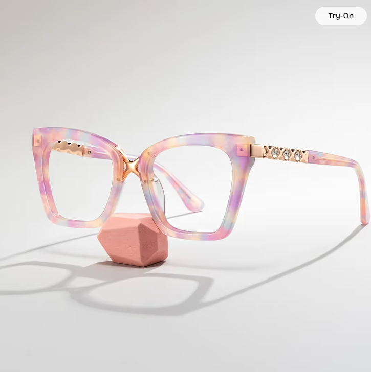 Lunettes œil de chat roses mélangées