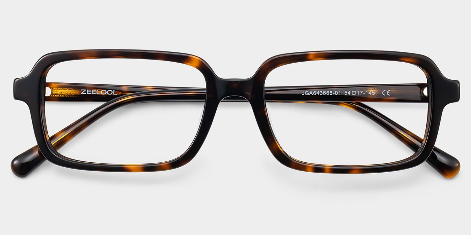 Danielle Lunettes rectangulaires en acétate tortue2