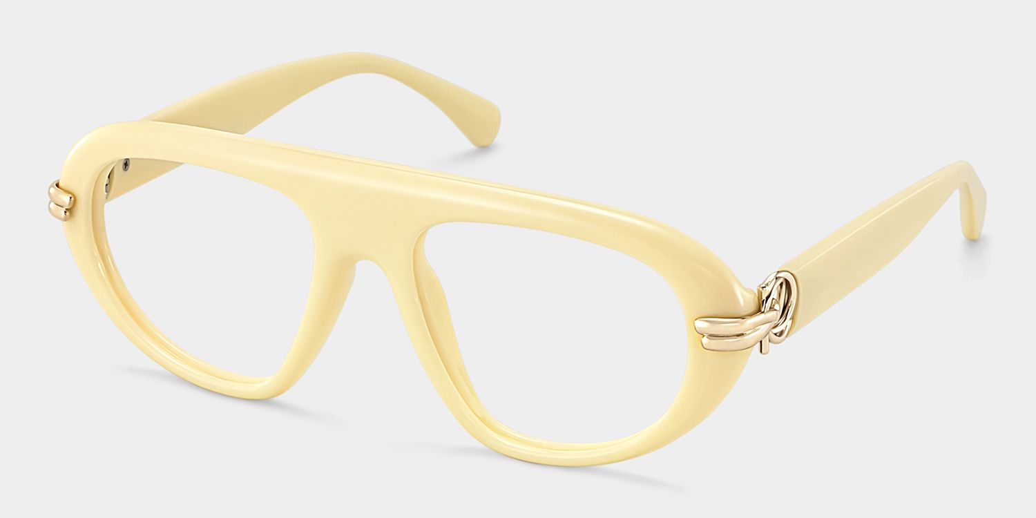 Aveline Lunettes aviateur fines blanches cerclées pour femmes | ZEELOOL2