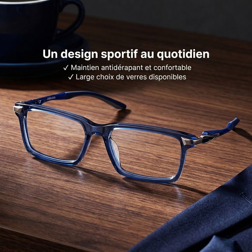 Lunettes rectangulaires bleues Orion