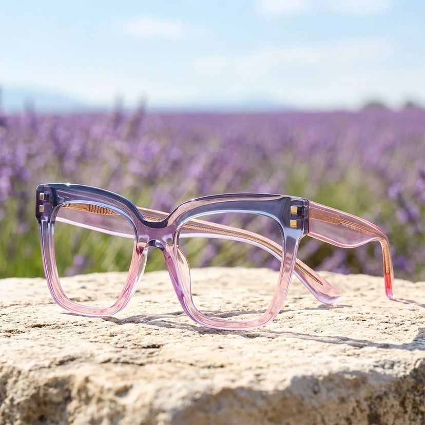 Minguela Carré Gris Rose Lunettes