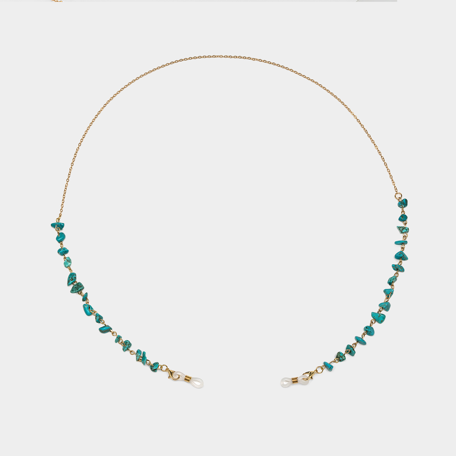 Chaînes de lunettes élégantes en pierre bleu paon1