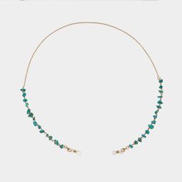 Chaînes de lunettes élégantes en pierre bleu paon1