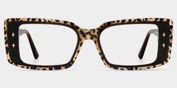 Gleam Léopard Rectangulaire lunettes3