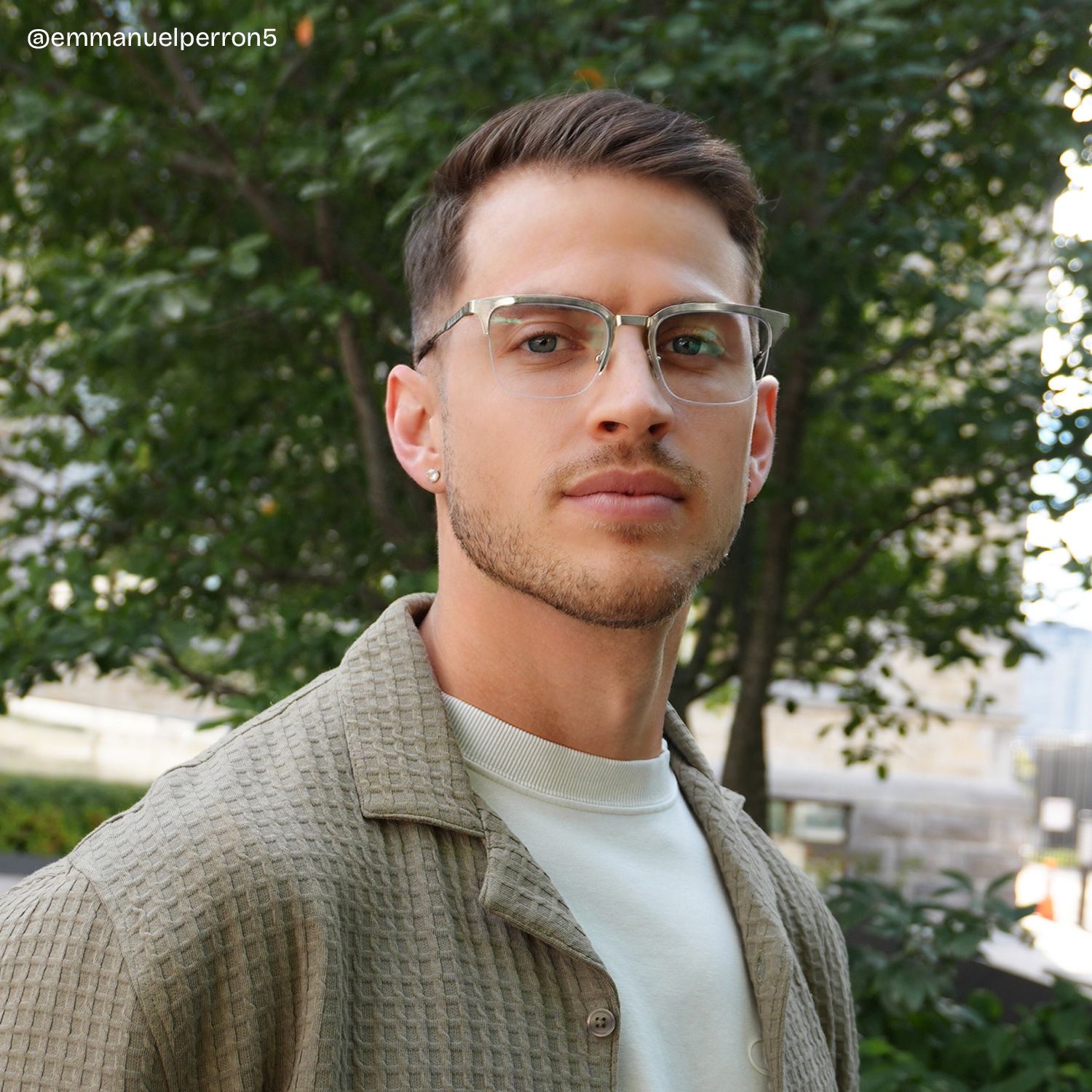 Montures de lunettes Browline Peyton argentées | ZEELOOL6
