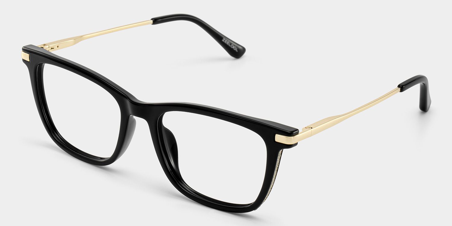 Selena Rectangulaire Noir Lunettes3
