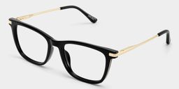 Selena Noir Rectangulaire lunettes3