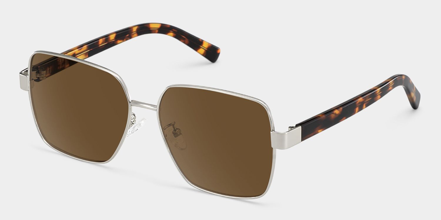 Sahara  Lunettes de soleil carrées en métal marron2