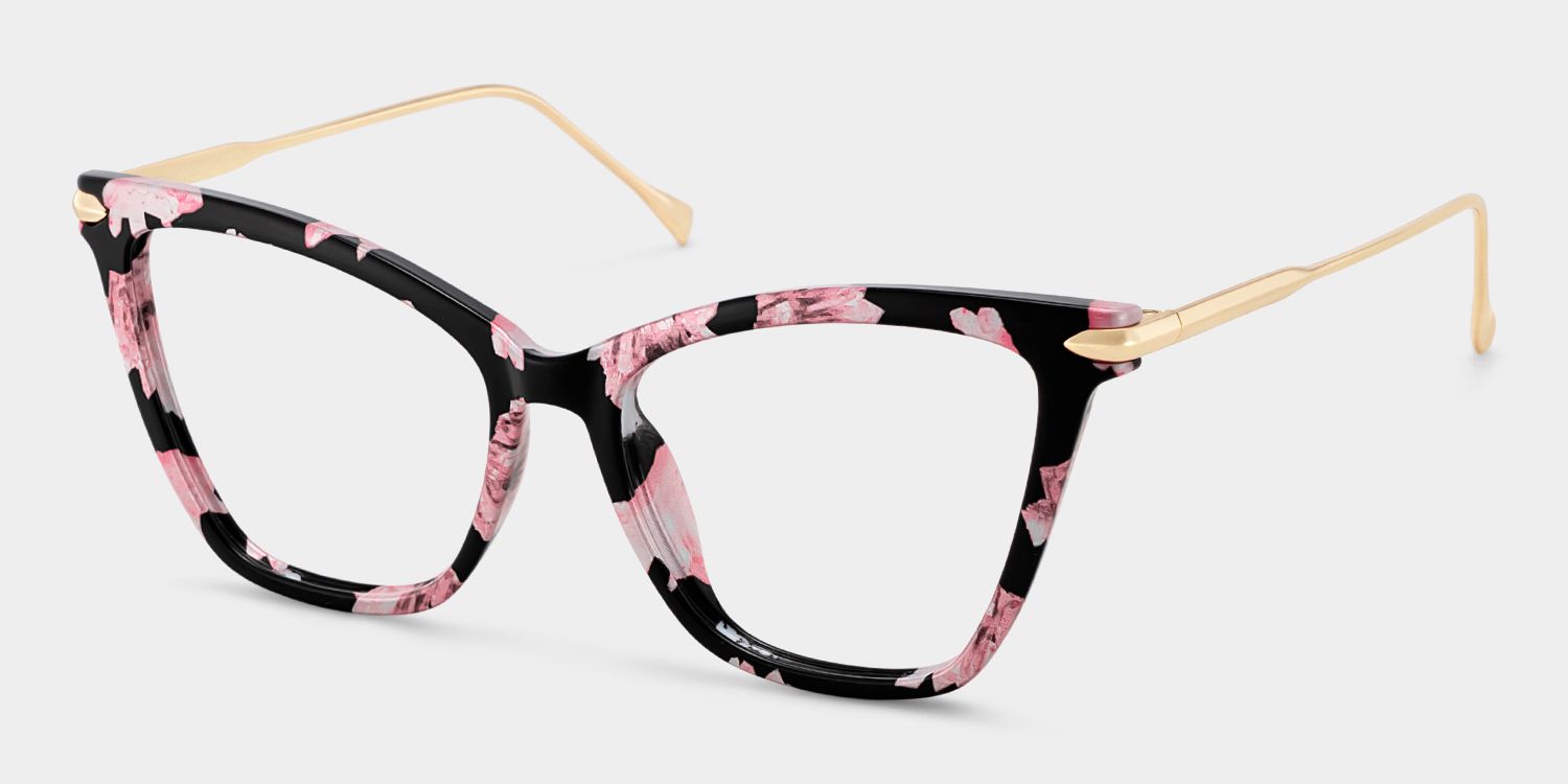 Hilary Lunettes papillon à motifs floraux roses2