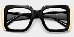 Jesse Noir Rectangulaire lunettes1