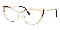 Cat eye Doré Métal Lunettes4