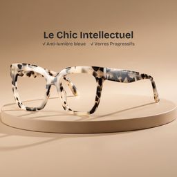 Carré Marron-Tortue Acétate Lunettes0