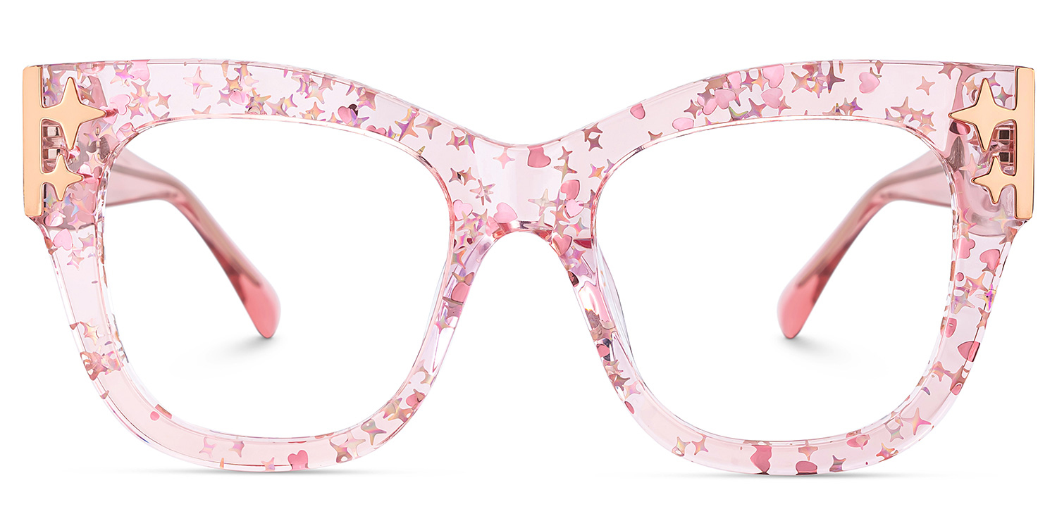 Minfia Carré Rose Lunettes