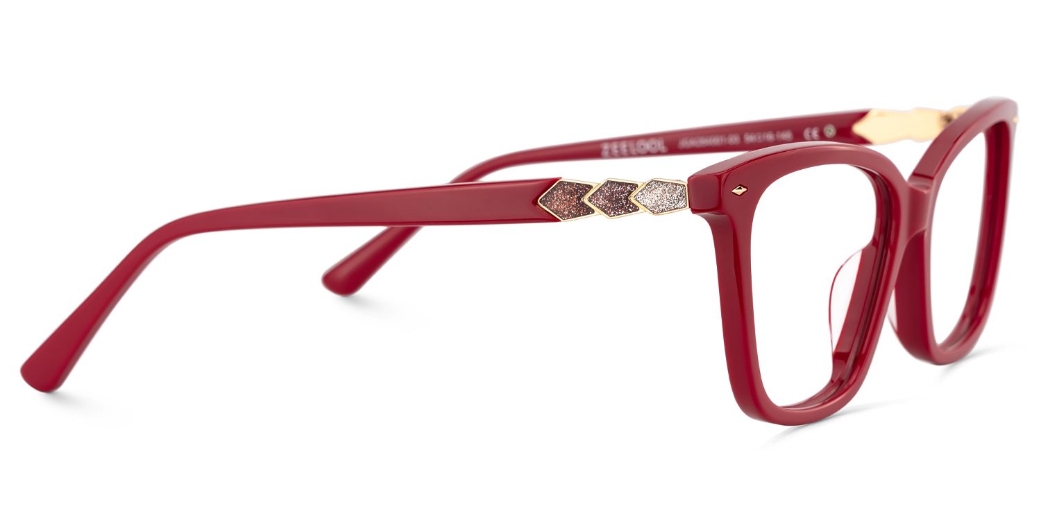 Theo Rectangulaire Rouge Lunettes4
