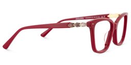 Theo Rectangulaire Rouge Lunettes3