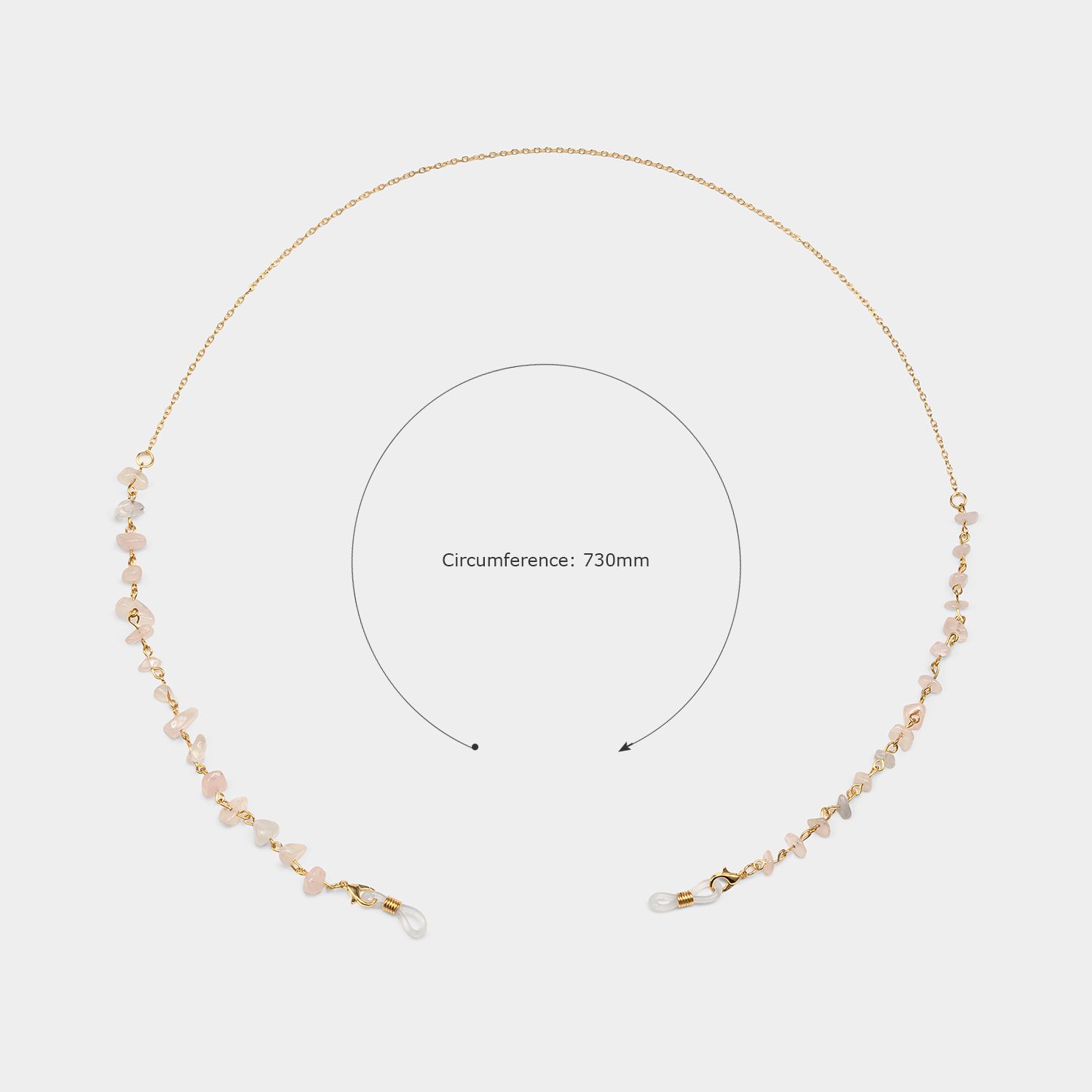 Chaînes de lunettes élégantes en pierre rose2