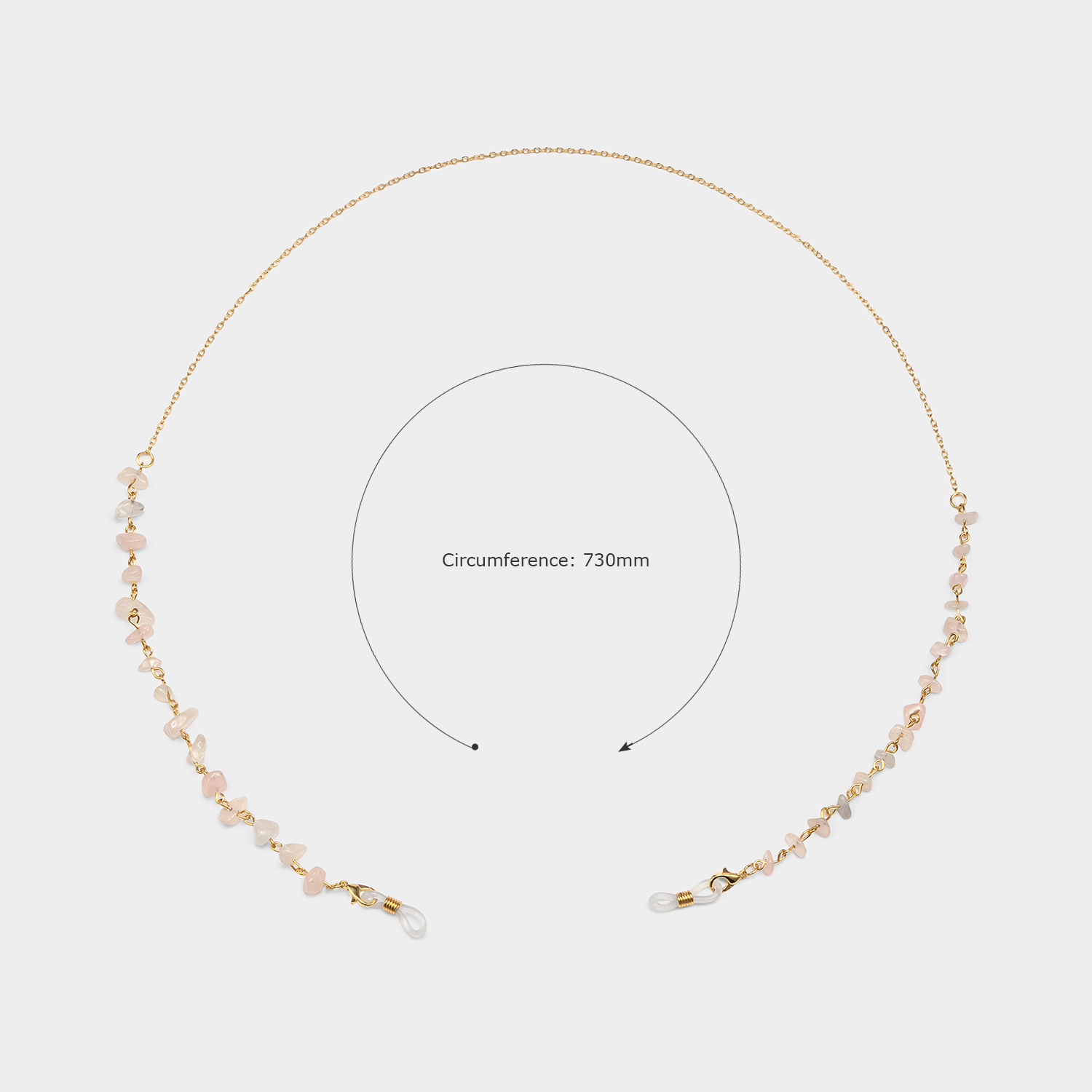 Chaînes de lunettes élégantes en pierre rose2
