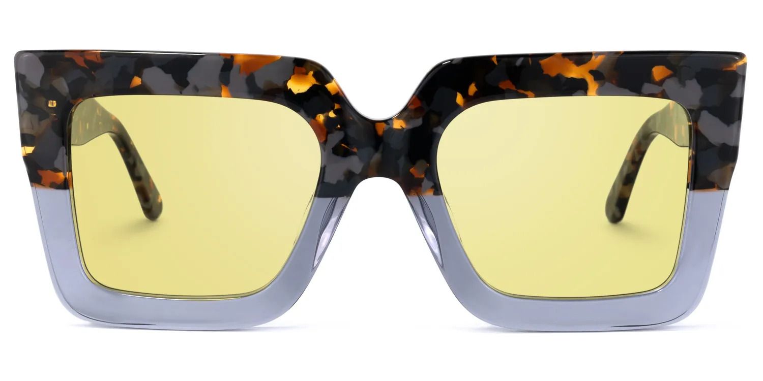 Brandon Square Gris Floral Lunettes de soleil pour Sublimer votre Visage | ZEELOOL FR0
