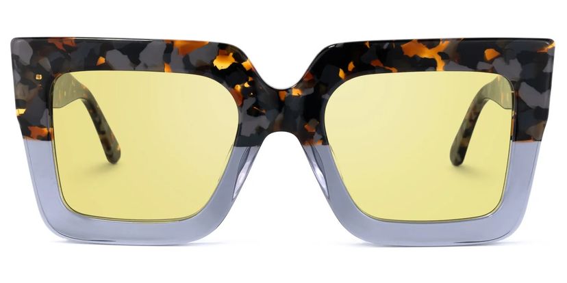 Brandon Gris Floral Carré lunettes de soleil