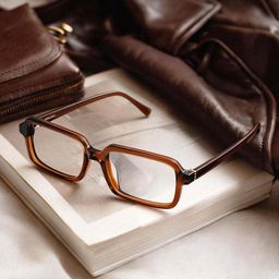 Danielle Marron Rectangulaire lunettes0