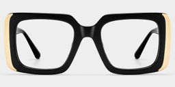 Jesse Noir Rectangulaire lunettes0
