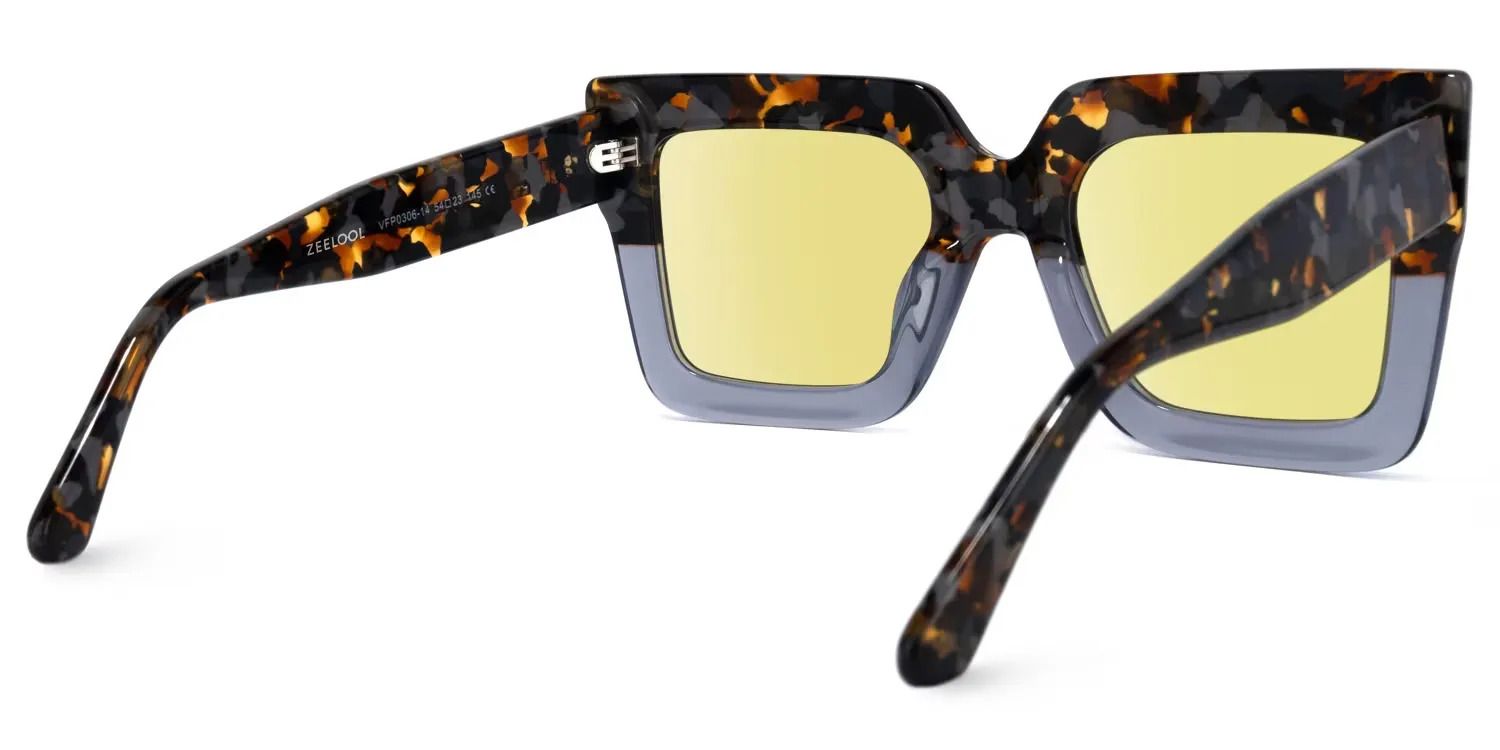 Brandon Square Gris Floral Lunettes de soleil pour Sublimer votre Visage | ZEELOOL FR3