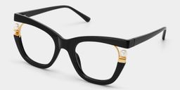Pearl Noir Cat-eye lunettes2