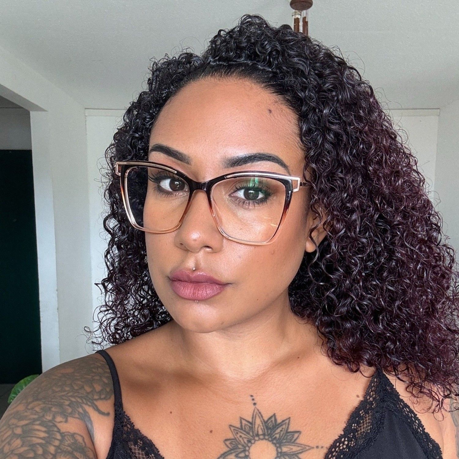 Krystle Noir-Marron Carré Lunettes6