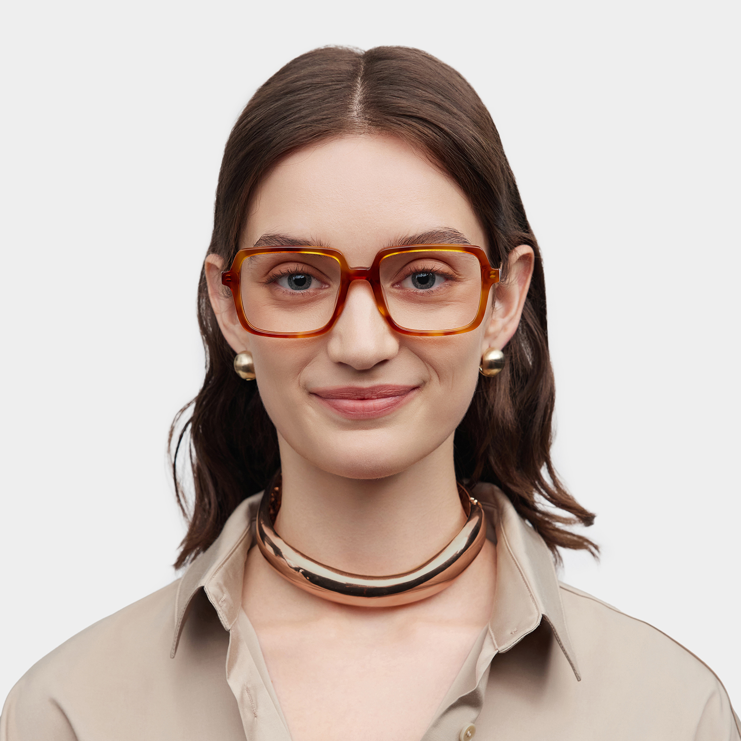 Beatrice Rectangulaire Jaune Lunettes0