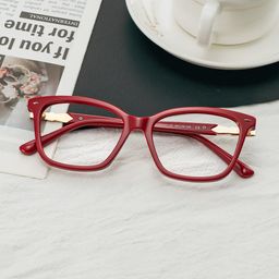 Theo Rectangulaire Rouge Lunettes0