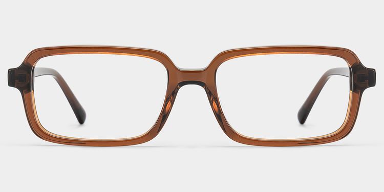 Lunettes rectangulaires en acétate marron