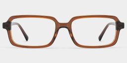 Lunettes rectangulaires en acétate marron1