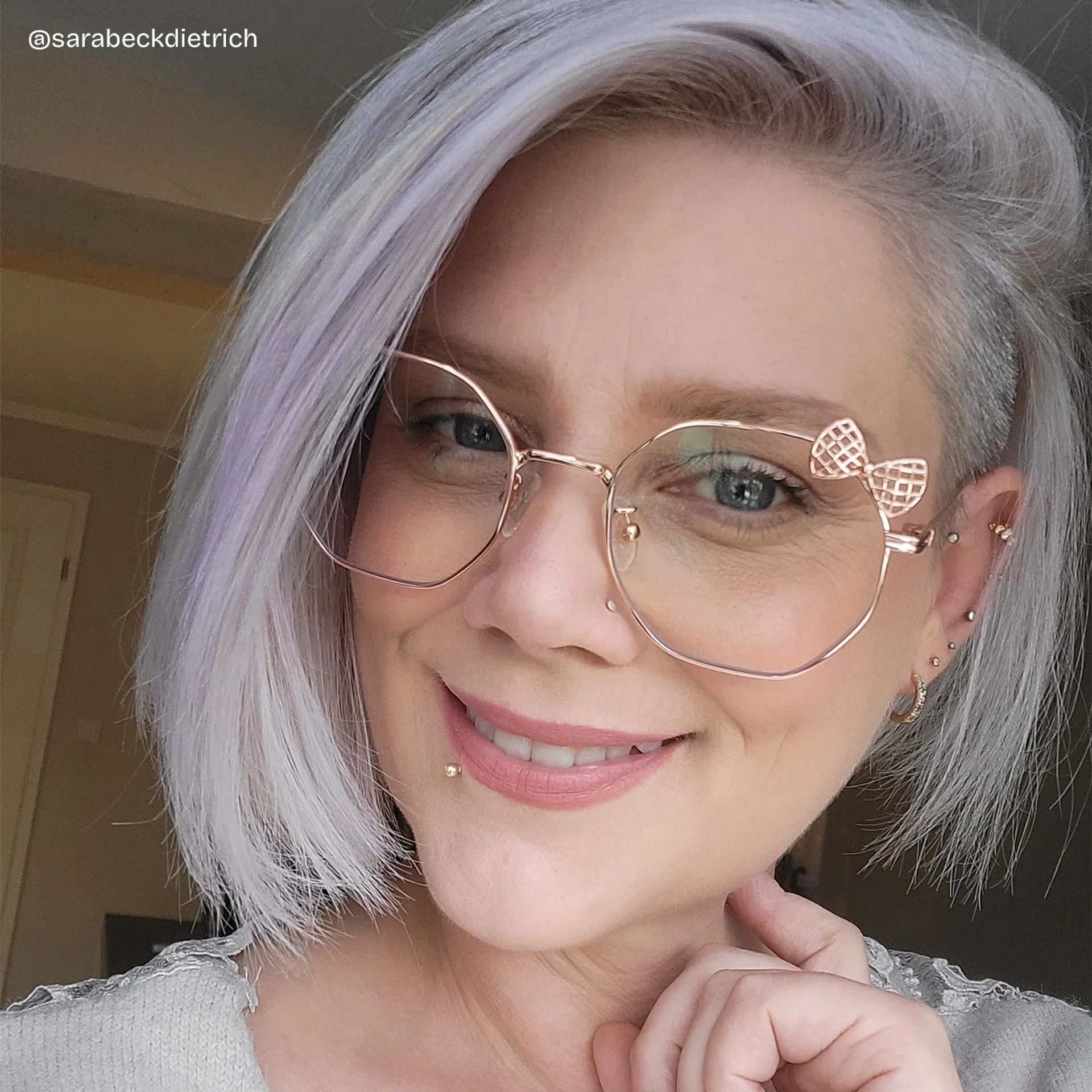 Kaitlyn Lunettes géométriques en or rose6