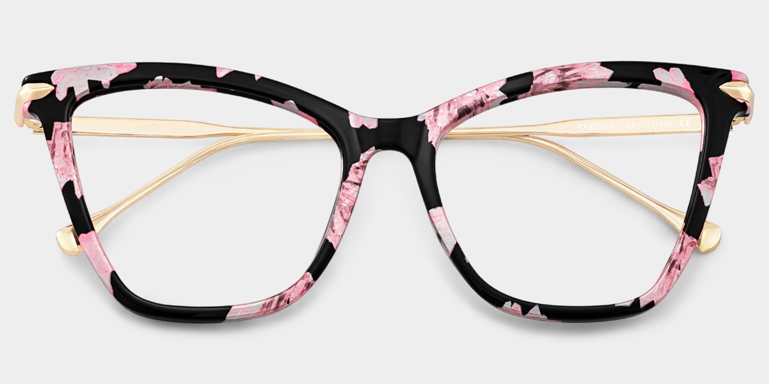 Hilary Lunettes papillon à motifs floraux roses1