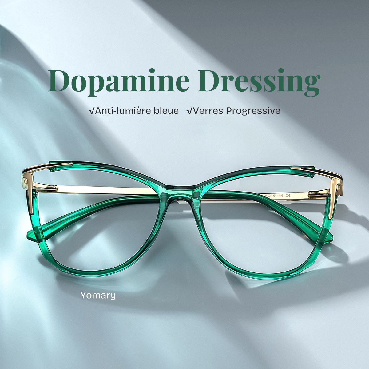Yomary Cat Eye Vert Lunettes0