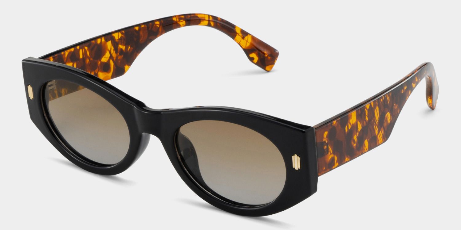 Reina  Lunettes de soleil géométriques noires TR902