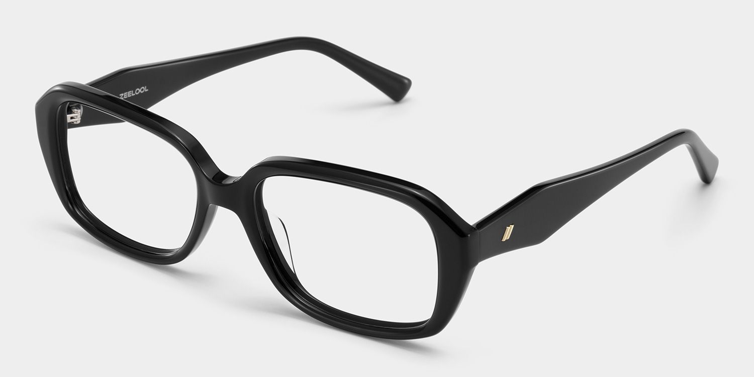 Rowan Lunettes rectangulaires en acétate noir3