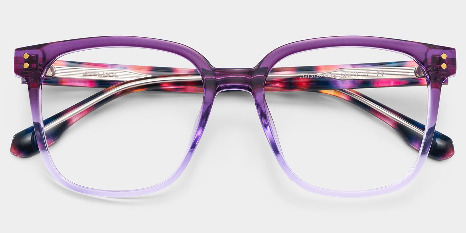 Donnalyn Carrées Violettes TR90 Lunettes1