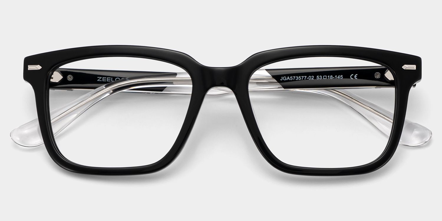 George Lunettes rectangulaires noires2