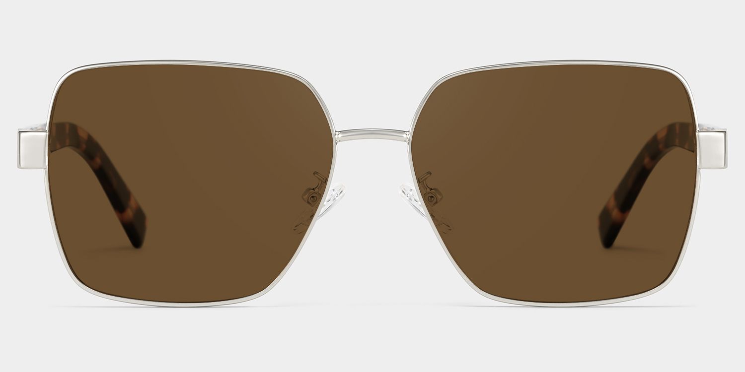 Sahara  Lunettes de soleil carrées en métal marron0