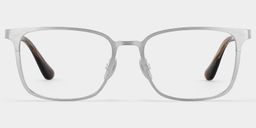 Lunettes rectangulaires argentées1