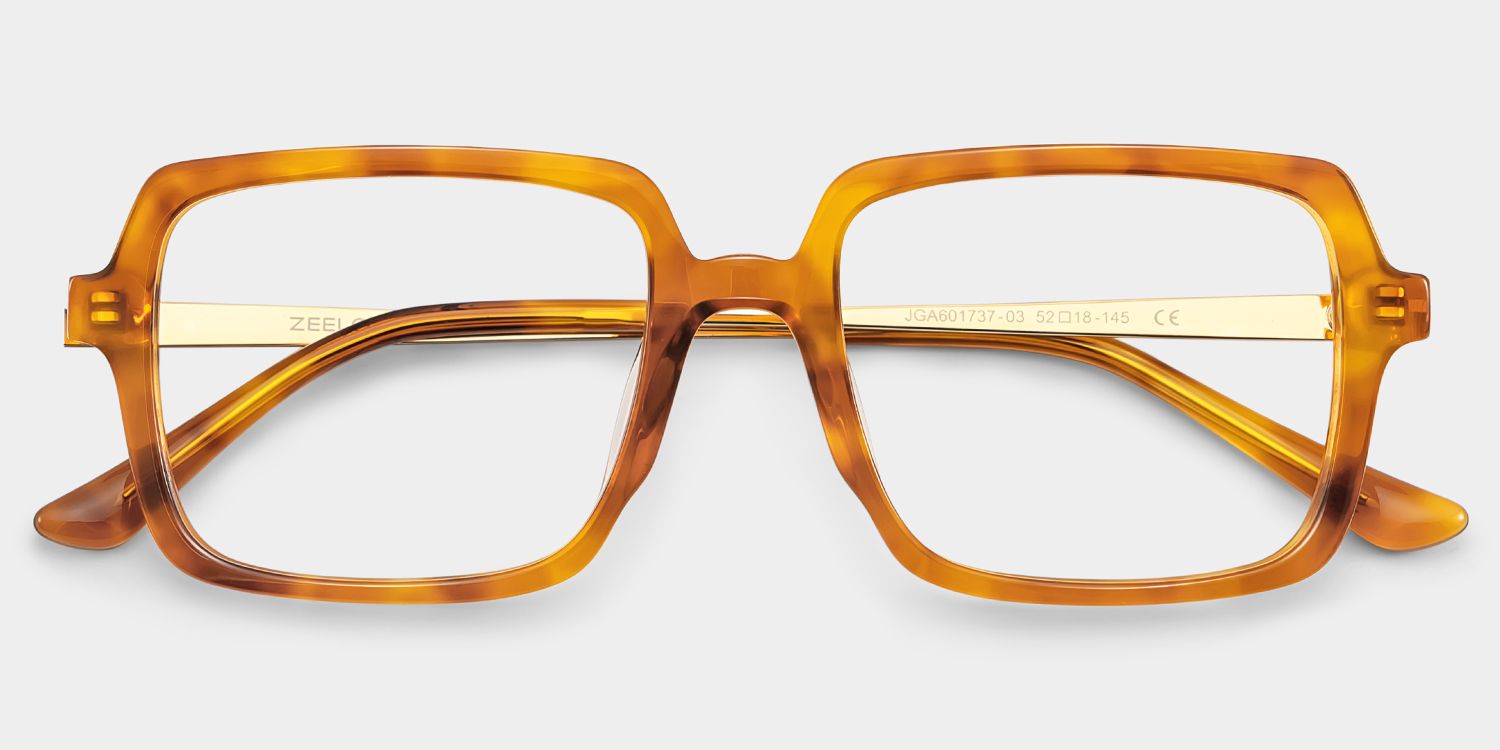 Beatrice Rectangulaire Jaune Lunettes2