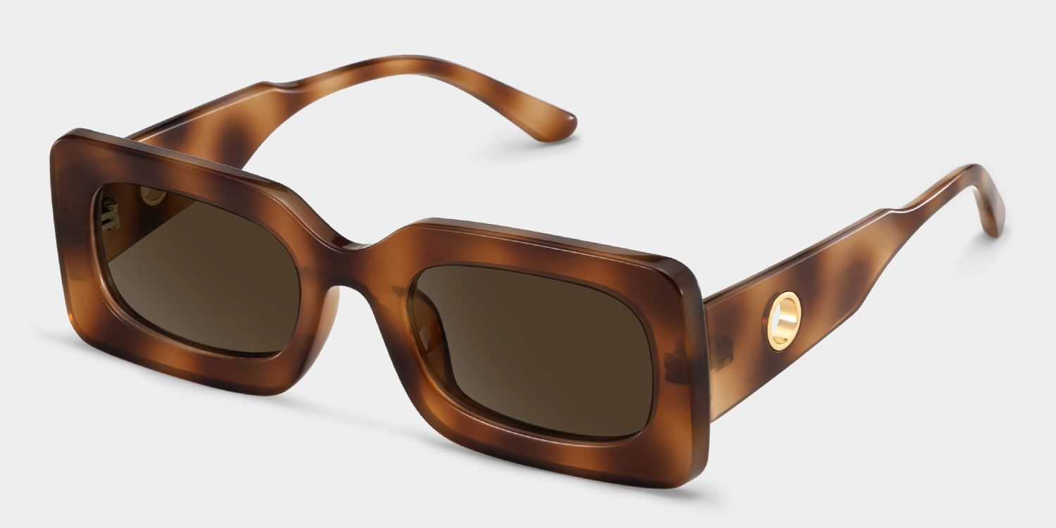 Rectangle Tortoise Lunettes de soleil à Monture en Ligne | ZEELOOL FR2