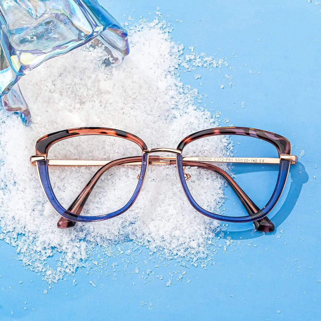 Adriana Bleu Rectangle Lunettes2